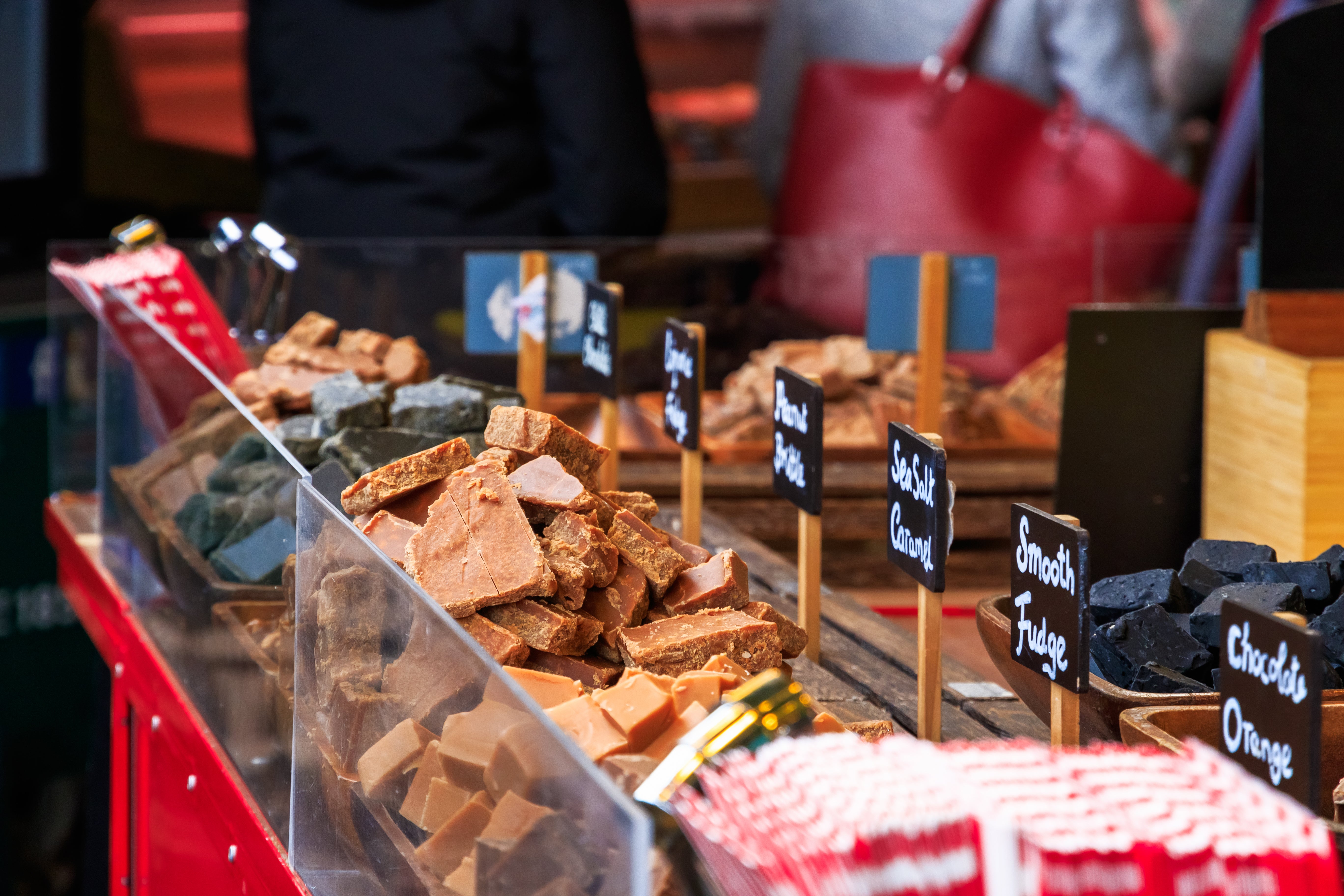 table arranged with locally-prepared candy and sweet treats