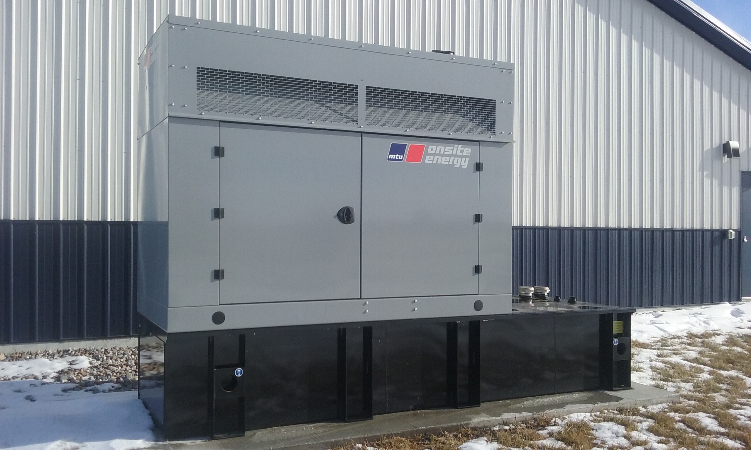 A backup generator outside a swine facility.