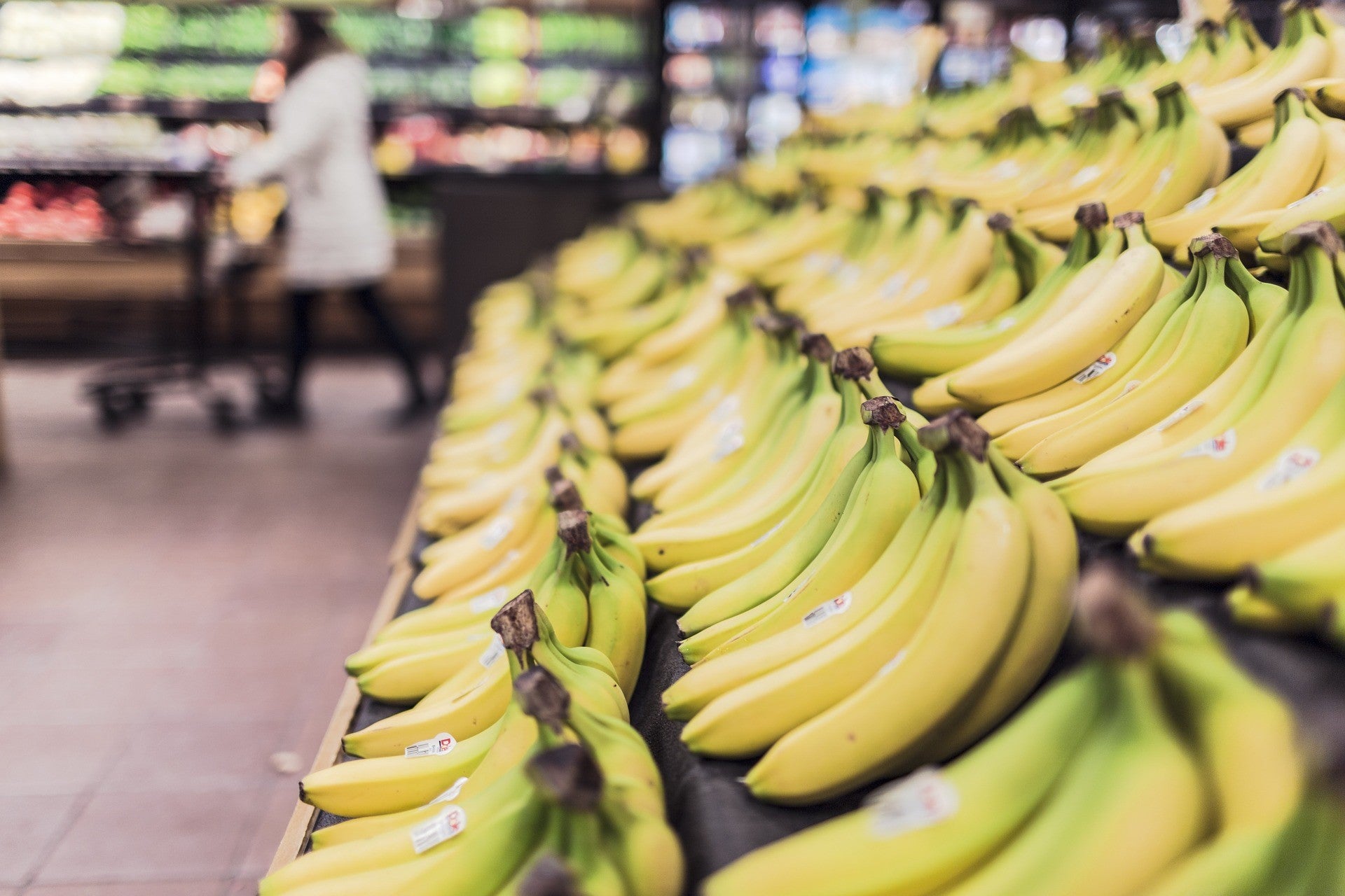 Bananas at a grocery store.
