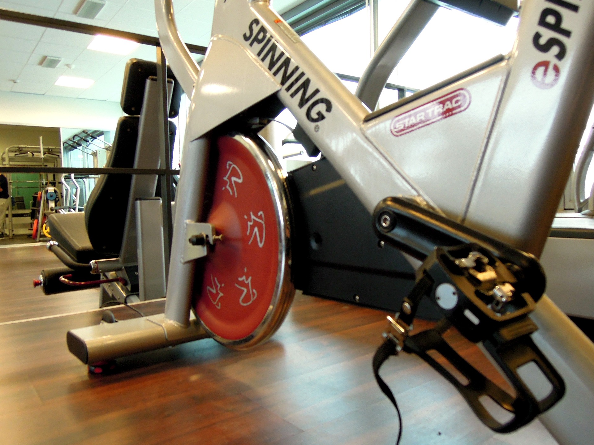 spinning bike in gym