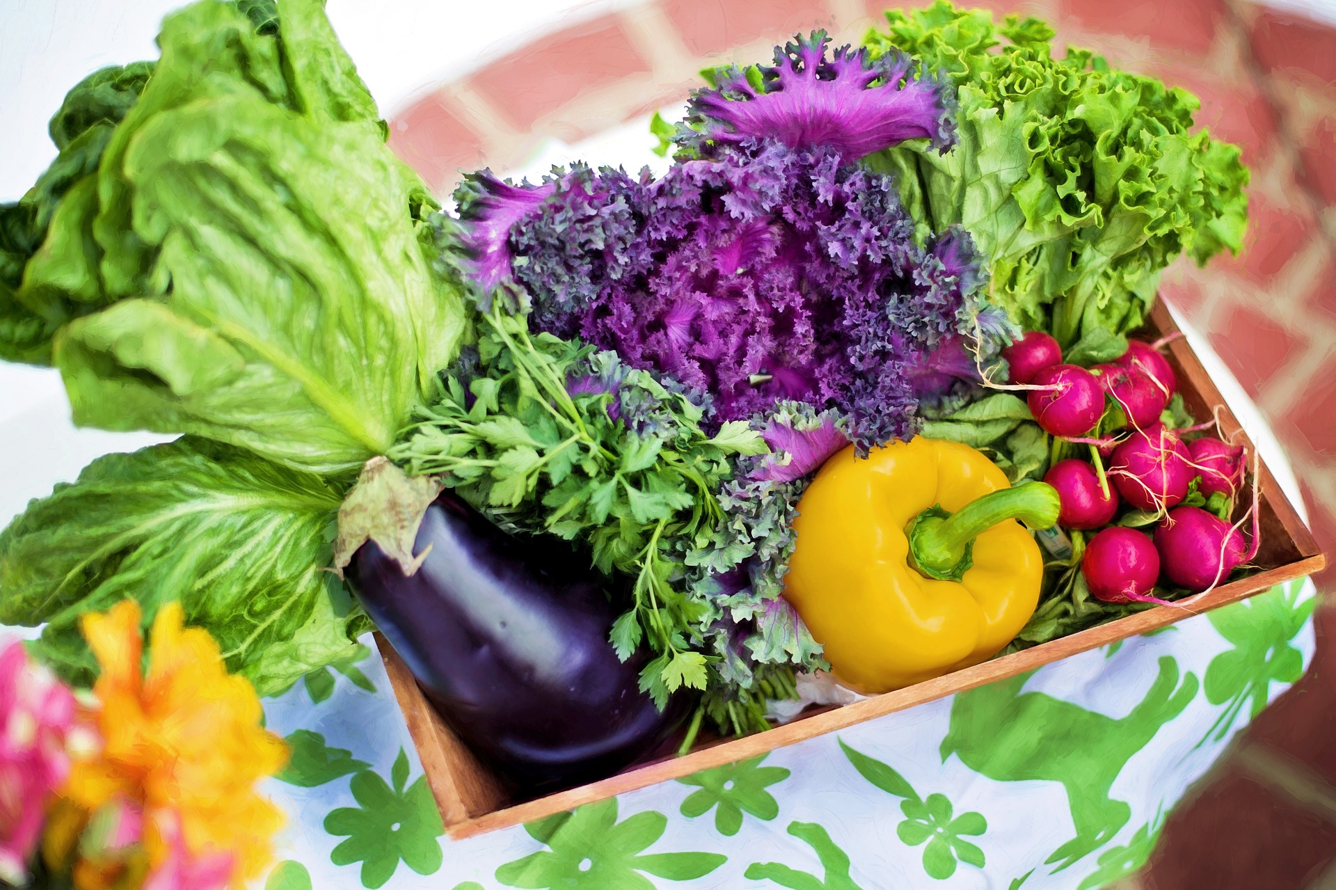 variety of fresh vegetables in basket