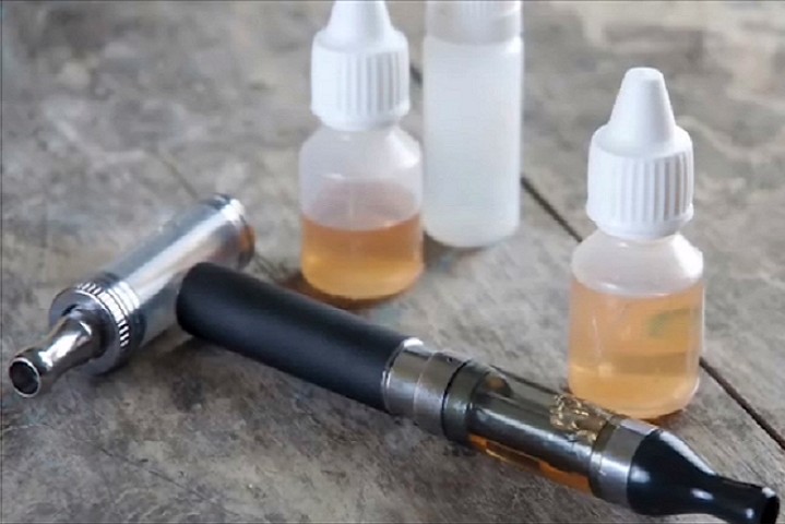 e-cigarette kit with bottles of vaping liquid. Courtesy: U.S. Department of Defense
