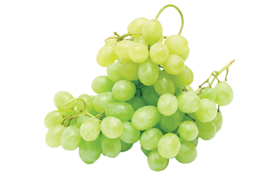 A bunch of grocer's green grapes.