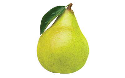 A yellow-green pear.
