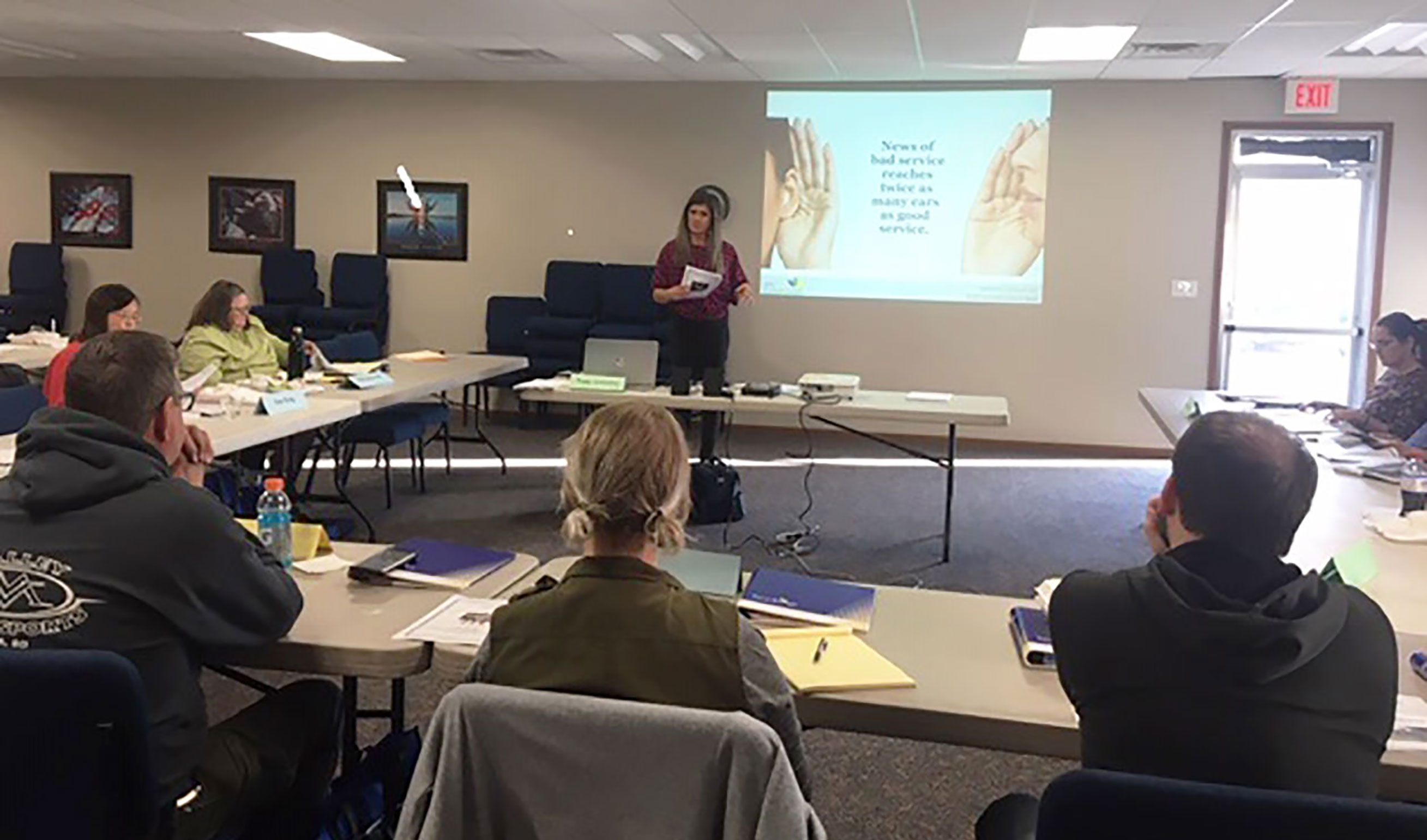 A group of attendees at the Small Business Basics course at Volga, South Dakota.