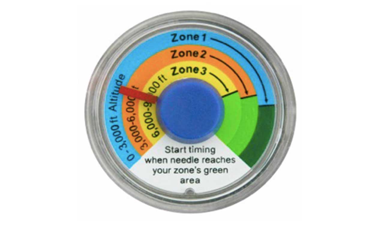 A pressure dial for home canning with altitude adjustments for zones 1 through 3.