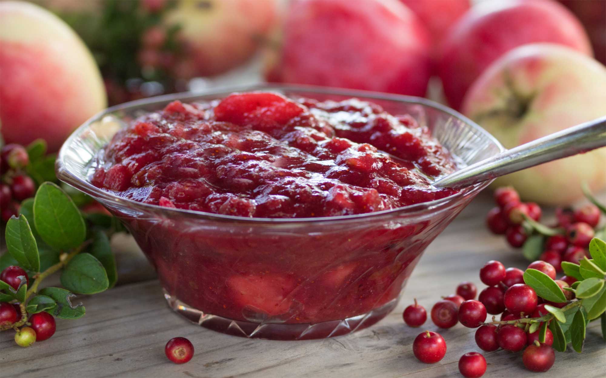 A dish of mixed-berry jam.