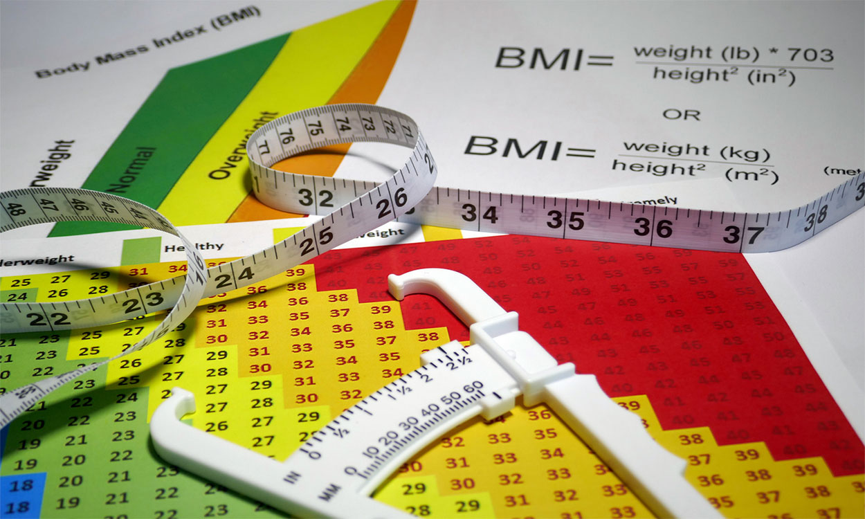 Tools and equations used to measure body mass index.
