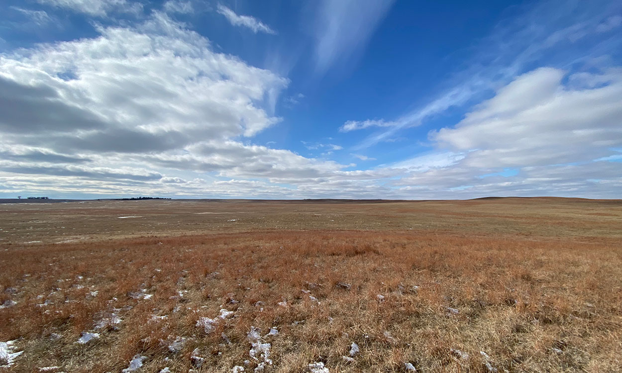 Vast winter prairie on the Rosebud Reservation.