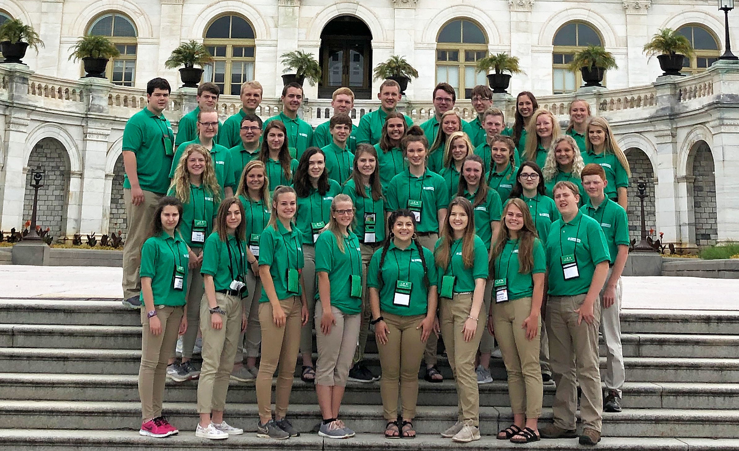 Citizenship Washington Focus delegates on the front steps of the U.S. Capitol.