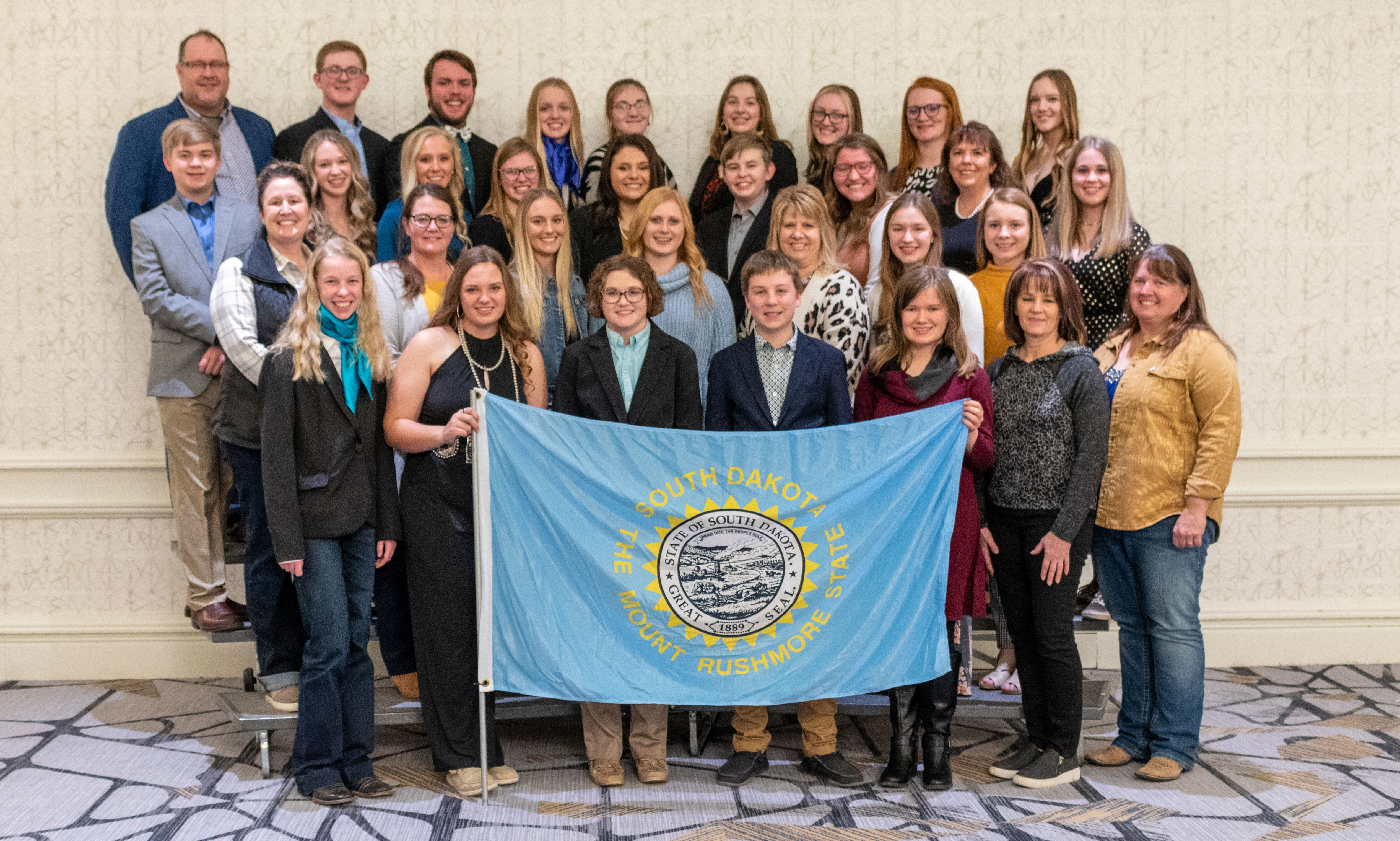 Group of South Dakota 4-H participants and chaperones at the at the 2022 Western National Roundup held in Denver, Colorado.