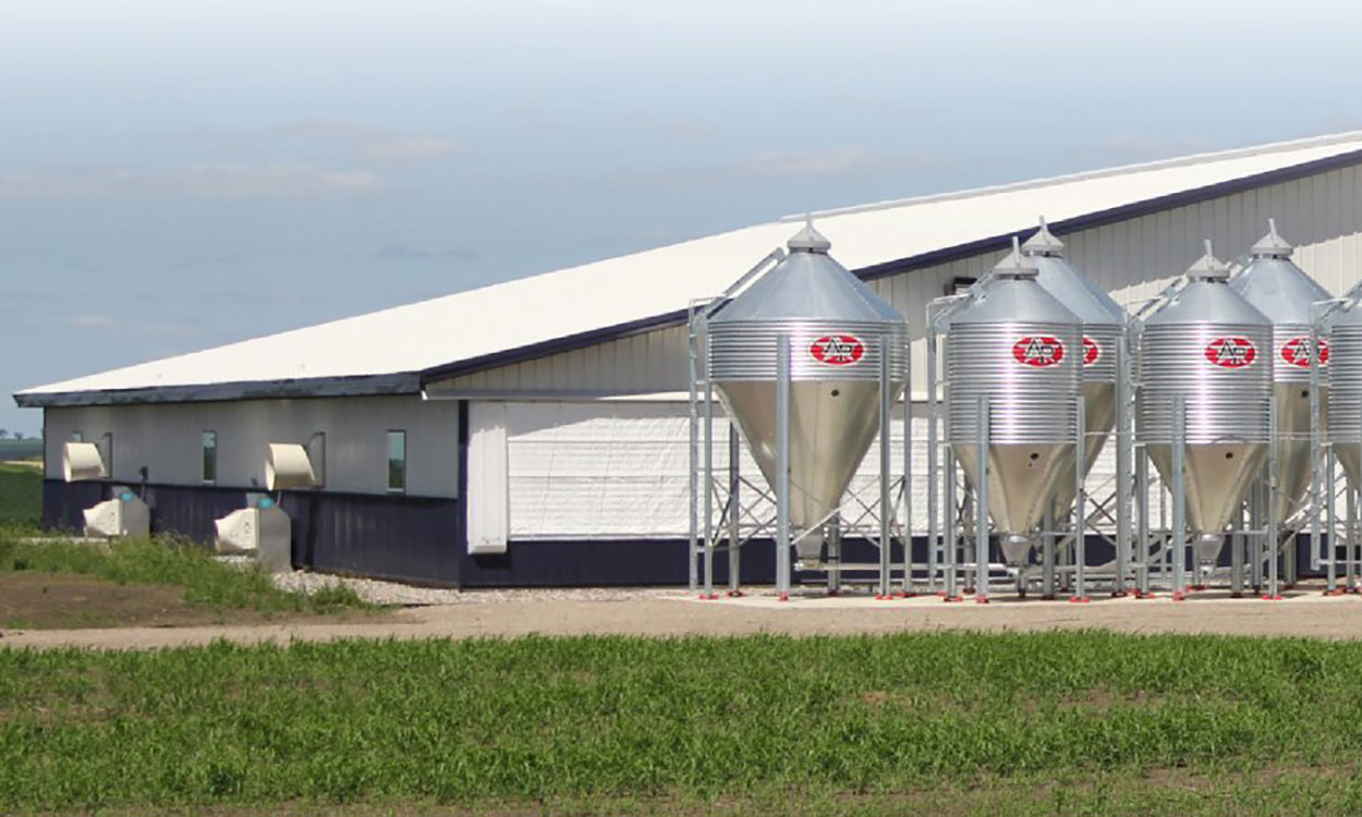 SDSU off-site wean-to-finish production barn.