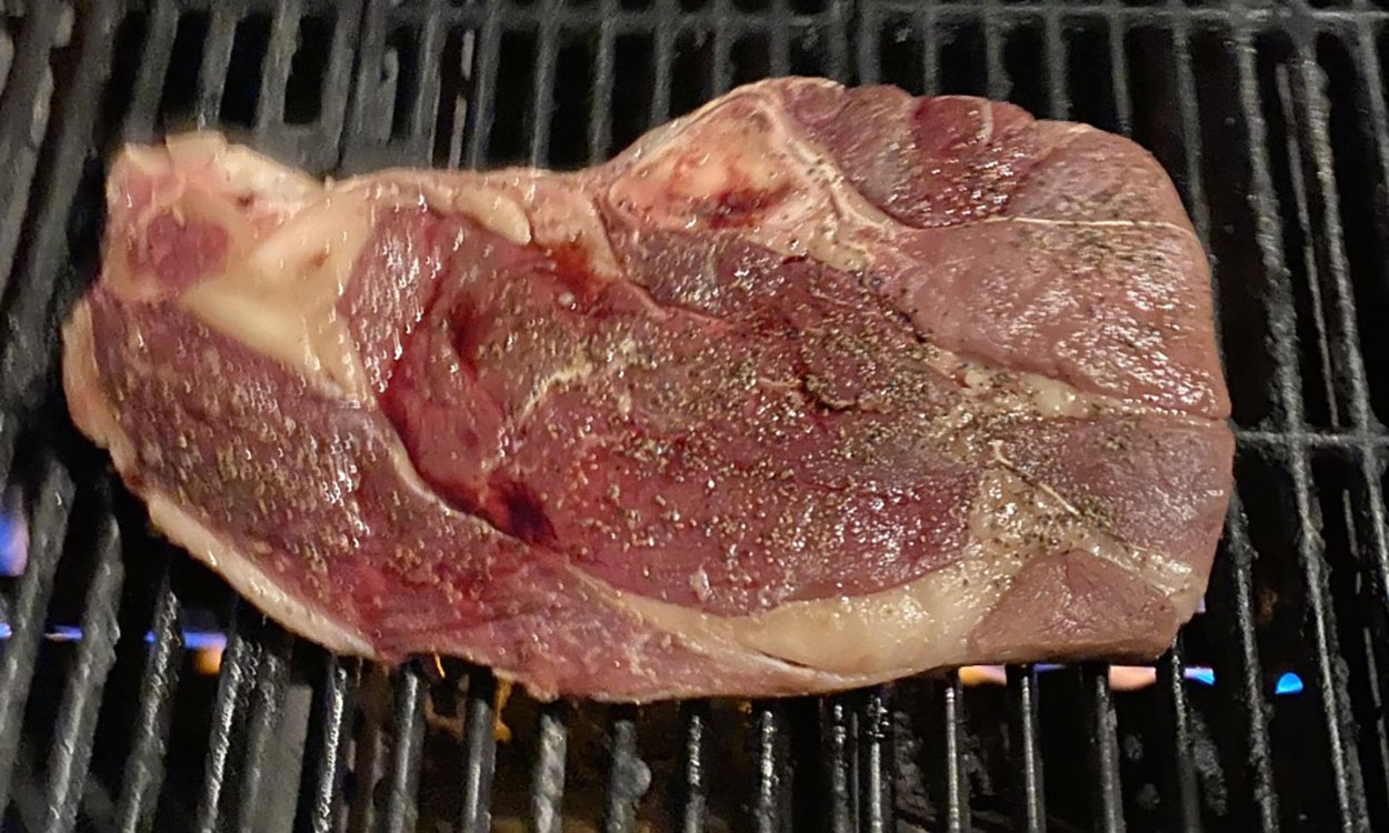 Bone-in sirloin steak.