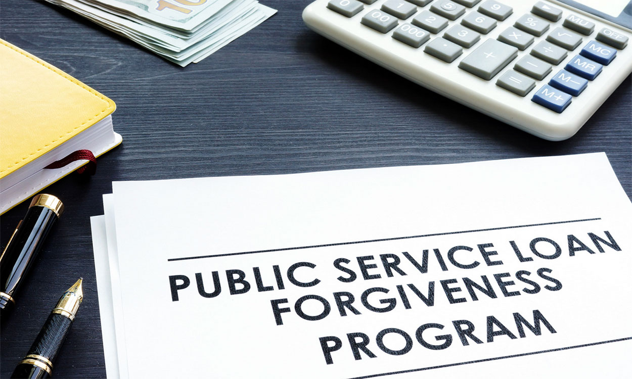Public service loan forgiveness program paperwork.