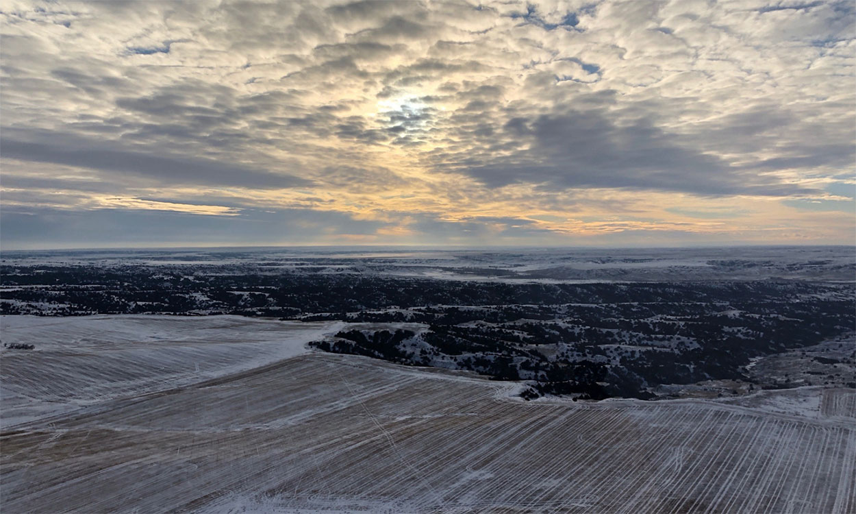Winter landscape in South Dakota.