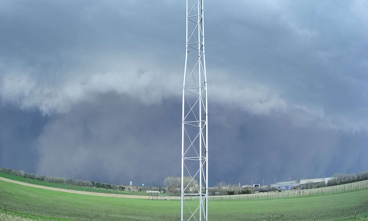 Derecho storm approaching the SDSU campus in Brookings.