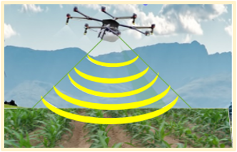 Drone flying over a corn field collecting reflectance data
