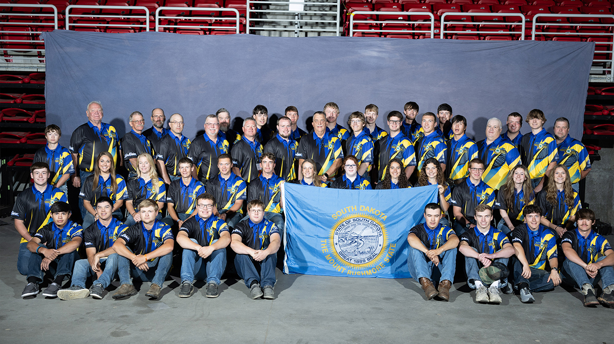 Group photo of 2023 South Dakota 4-H National Shooting Sports Team.