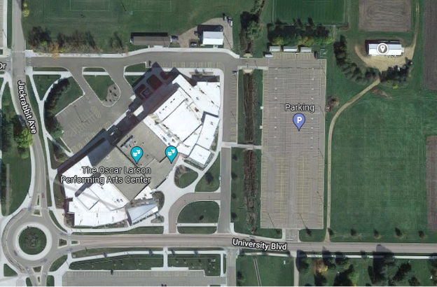 A screenshot of an aerial map view with a pin showing where the SDSU Specialty Crop Research Field-South is