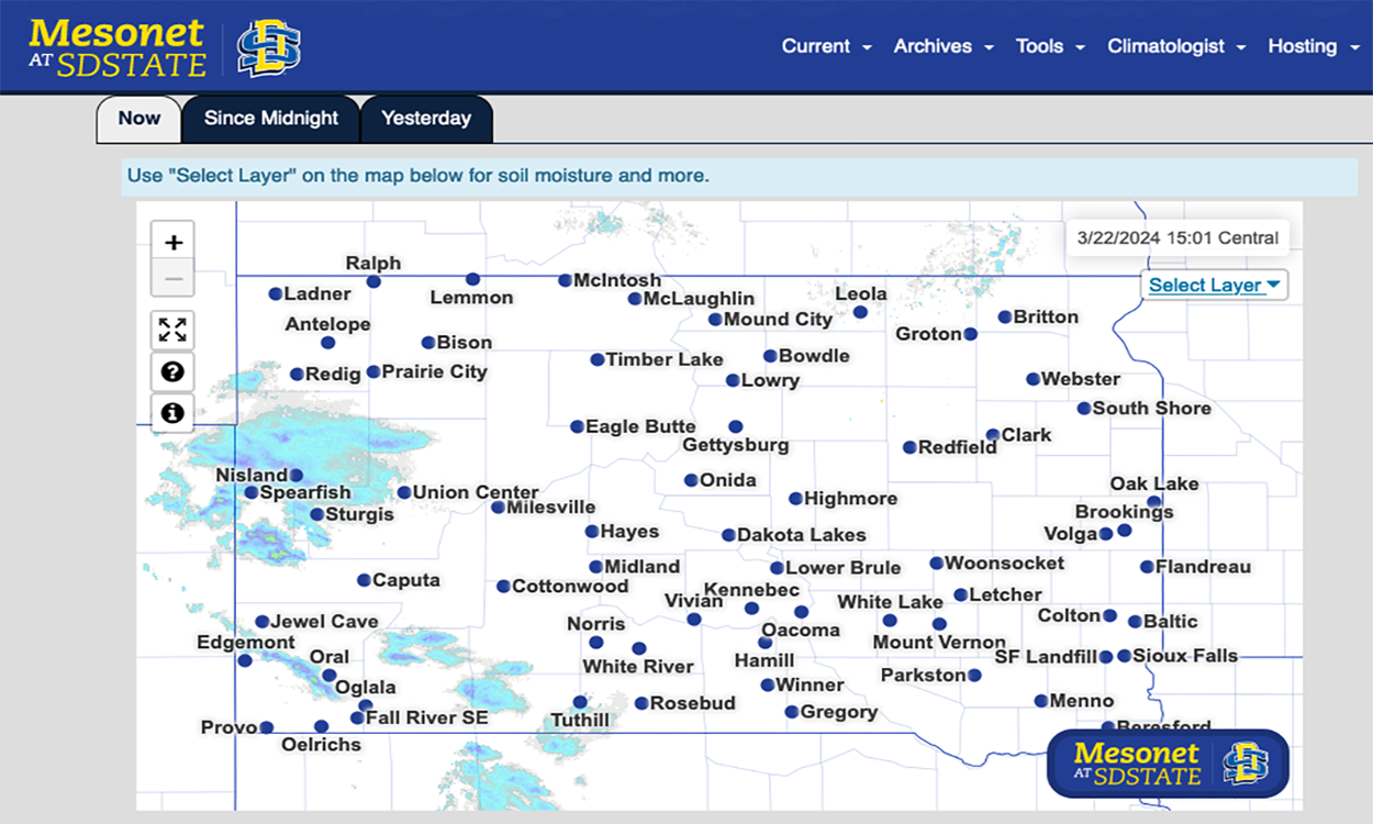 Mesonet at SDState homepage.