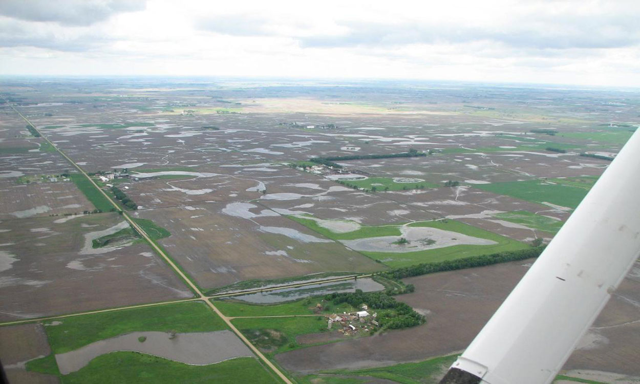 Aerial view of flooding in Southeastern South Dakota.
