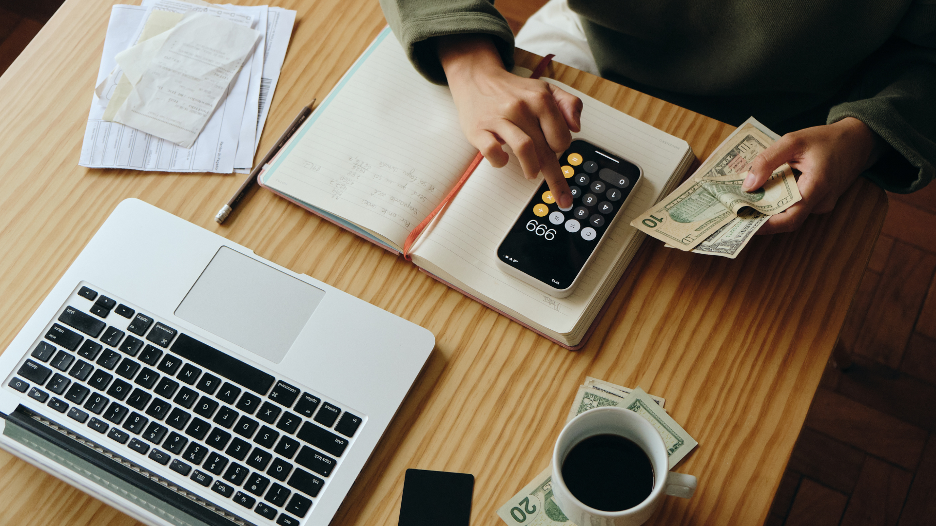 Person managing their finances