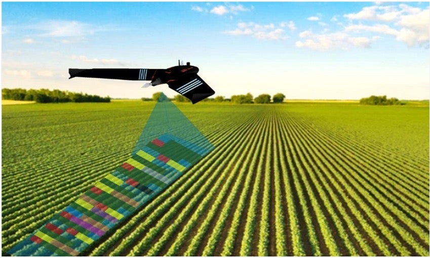 Fixed- wing drone used for field mapping