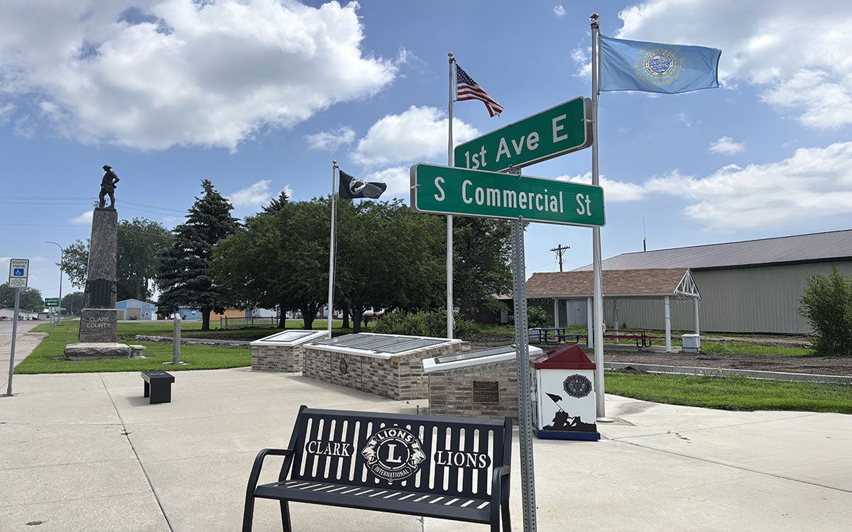 Veteran’s Park in downtown Clark, South Dakota.