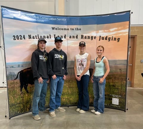 Kadoka FFA Land team smiles at the camera