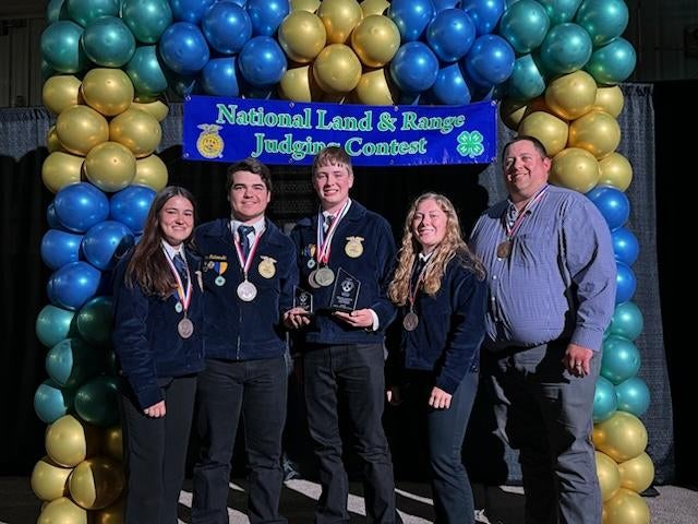 The Wessington Springs FFA Land team smiles at the camera