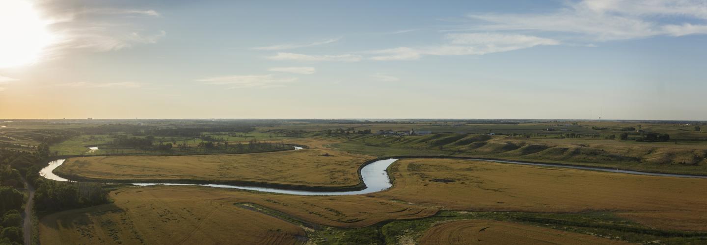 aerial view of the James River Valley