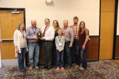 Beth and Paul Erk, Jeff Held, Anna Erk, Sarah Erk, John Erk, Cole Montgomery and Megan Erk.