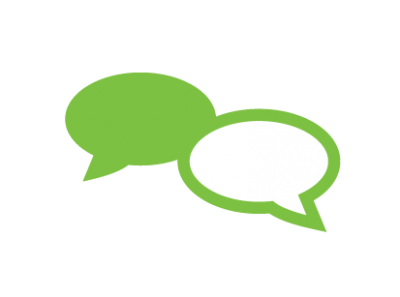 two green conversation bubbles
