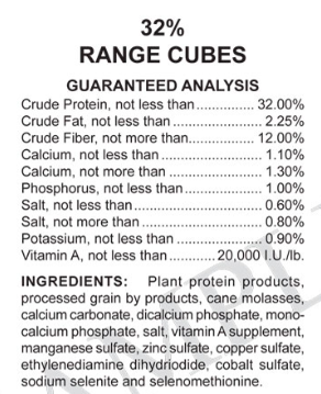 Feed tag with ingredients and nutrient analysis. For a complete description, call Alvaro Garcia at 605-688-4940.