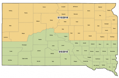 South Dakota oats and spring wheat late plant date map. View pdf map: https://legacy.rma.usda.gov/fields/mt_rso/2018/final/sdoats_spring.pdf View text in Excel:https://legacy.rma.usda.gov/fields/mt_rso/2018/final/sdoats_springtext.xlsx