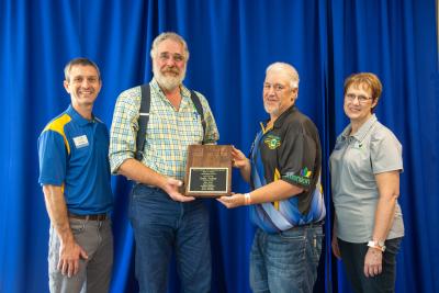 Dale Foiles receiving his 2019 Shooting Sports Hall of Fame plaque.