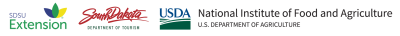 SDSU Extension, South Dakota Department of Tourism, and the USDA National Institute of Food and Agriculture logos.