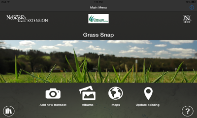 Screenshot of the GrassSnapp application dashboard. For a complete description of this graphic, please call SDSU Extension at 605-688-4792.