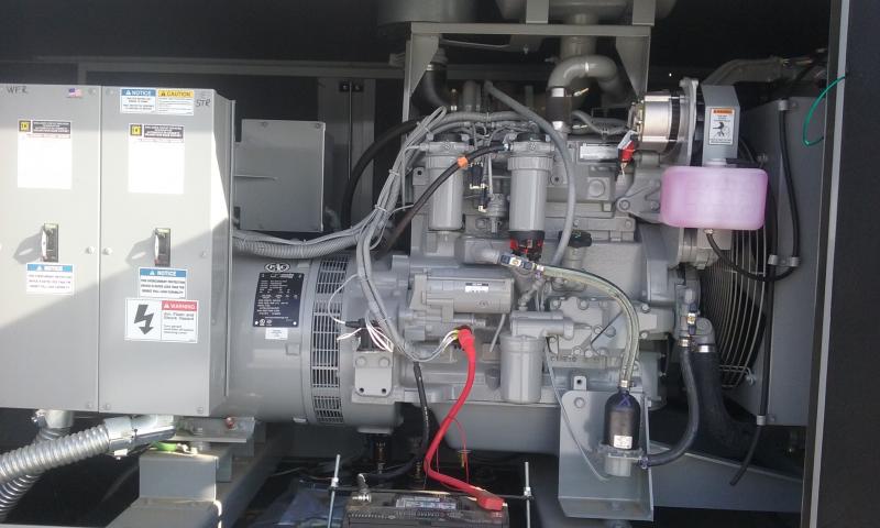 A backup generator inside a swine facility.