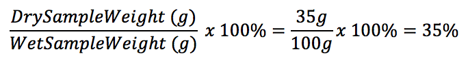 percent dry matter equation. for complete description, call Taylor Grussing at 605-995-7378