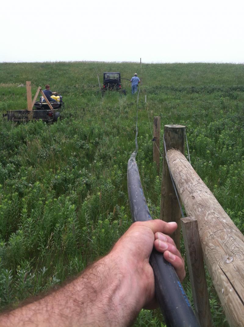 an above ground pipe installation