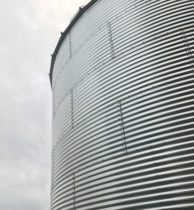 Grain storage bin.