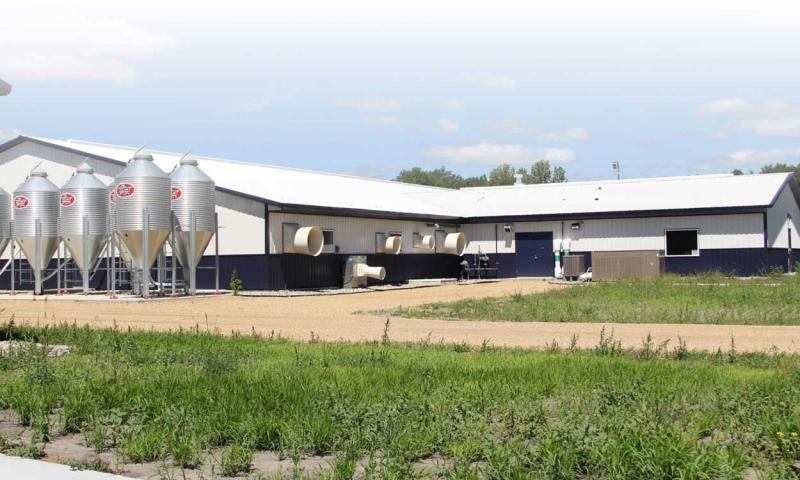 Outside the SDSU Swine Education and Research Facility.