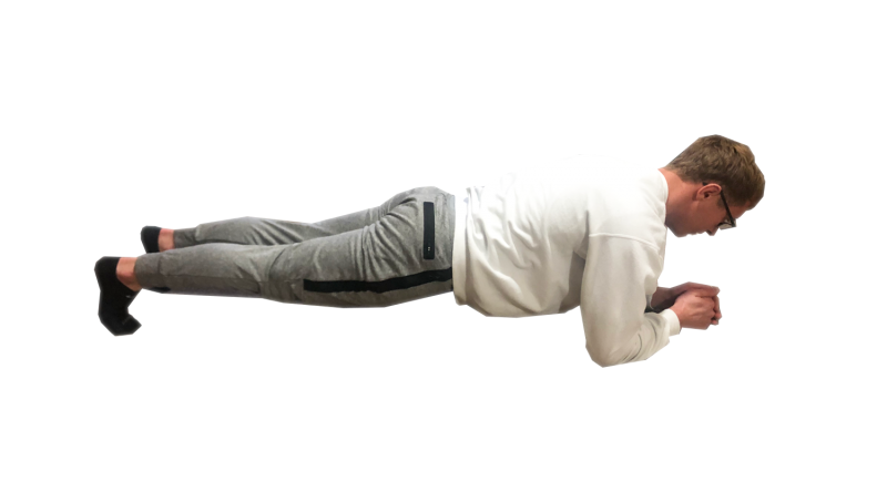 Young man demonstrating the planks exercise. For a complete description, call SDSU Extension at 605-688-4792.