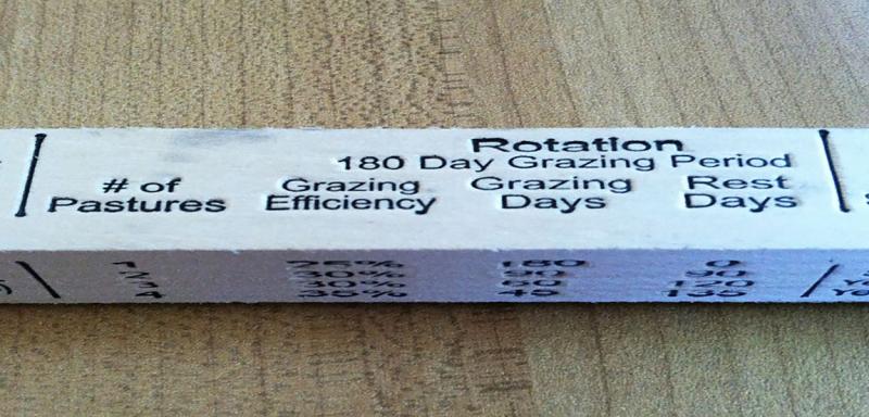 Rotation and grazing efficiency section of the grazing stick.