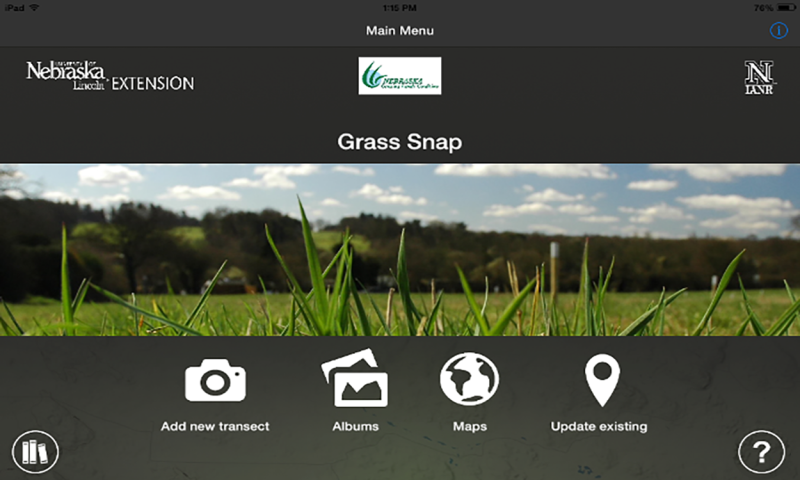 Screenshot of the GrassSnapp application dashboard. For a complete description of this graphic, please call SDSU Extension at 605-688-4792.