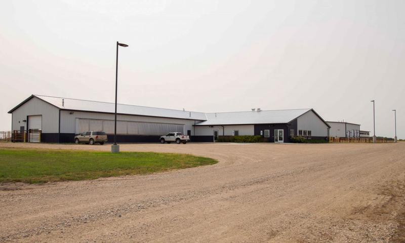 Outside the SDSU Cow-Calf Education and Research Facility.