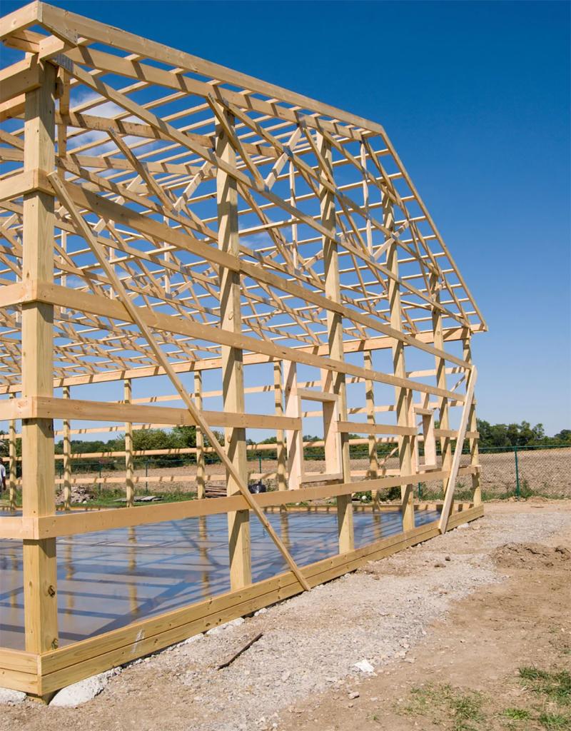 New pole barn under construction.