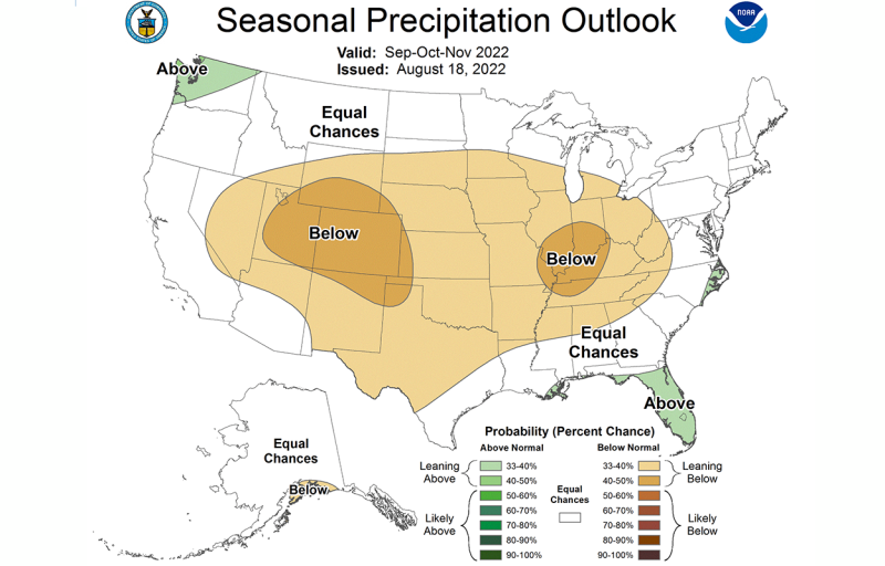 Map: Precipitation outlook for September 2022