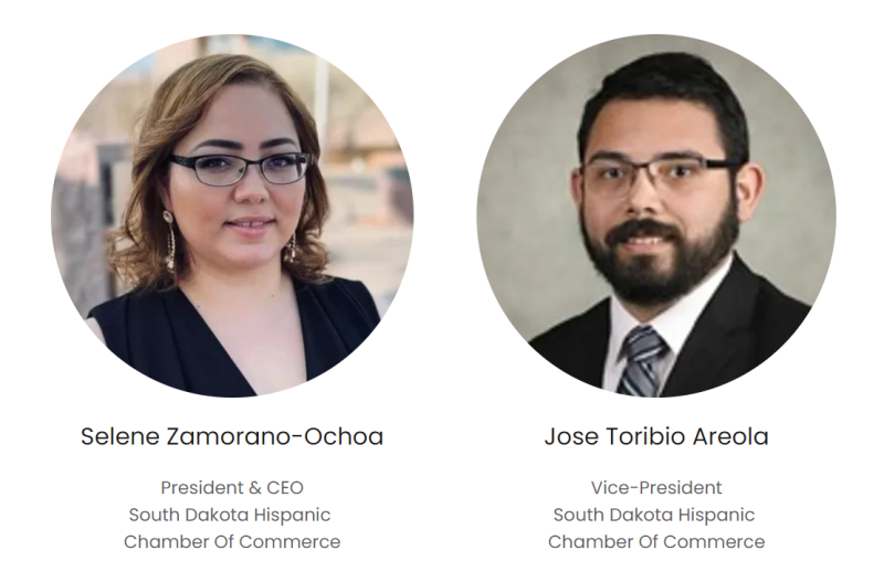 Selene Zamorano-Ochoa and Jose Arreola of Sioux Falls and Mitchell, South Dakota. Together they helped develop the first Hispanic Chamber of Commerce in South Dakota.